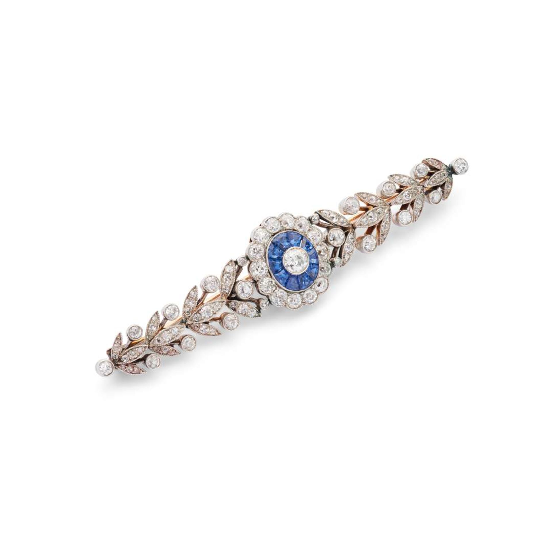 An early 20th century sapphire and diamond brooch, circa 1910