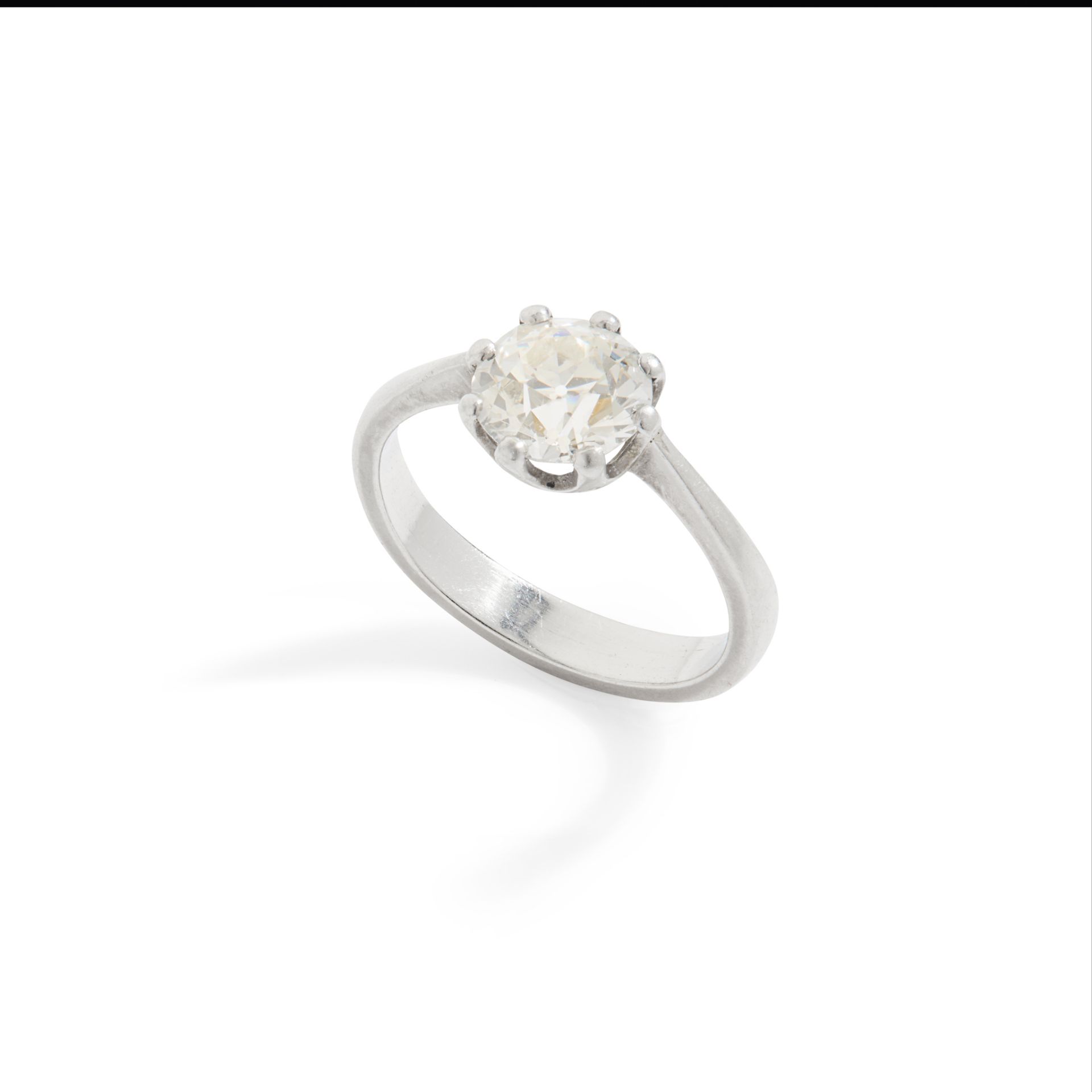 A platinum diamond single-stone ring