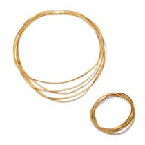 Mappin & Webb: An 18ct gold necklace and matching bracelet