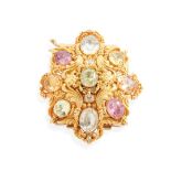 A Victorian gem-set brooch, circa 1880s