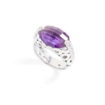 An amethyst and diamond dress ring