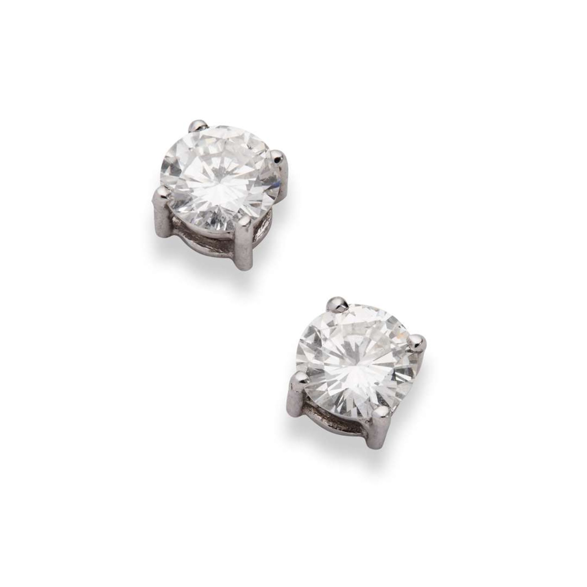 A pair of 18ct gold diamond stud earrings