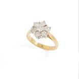 An 18ct gold diamond cluster ring