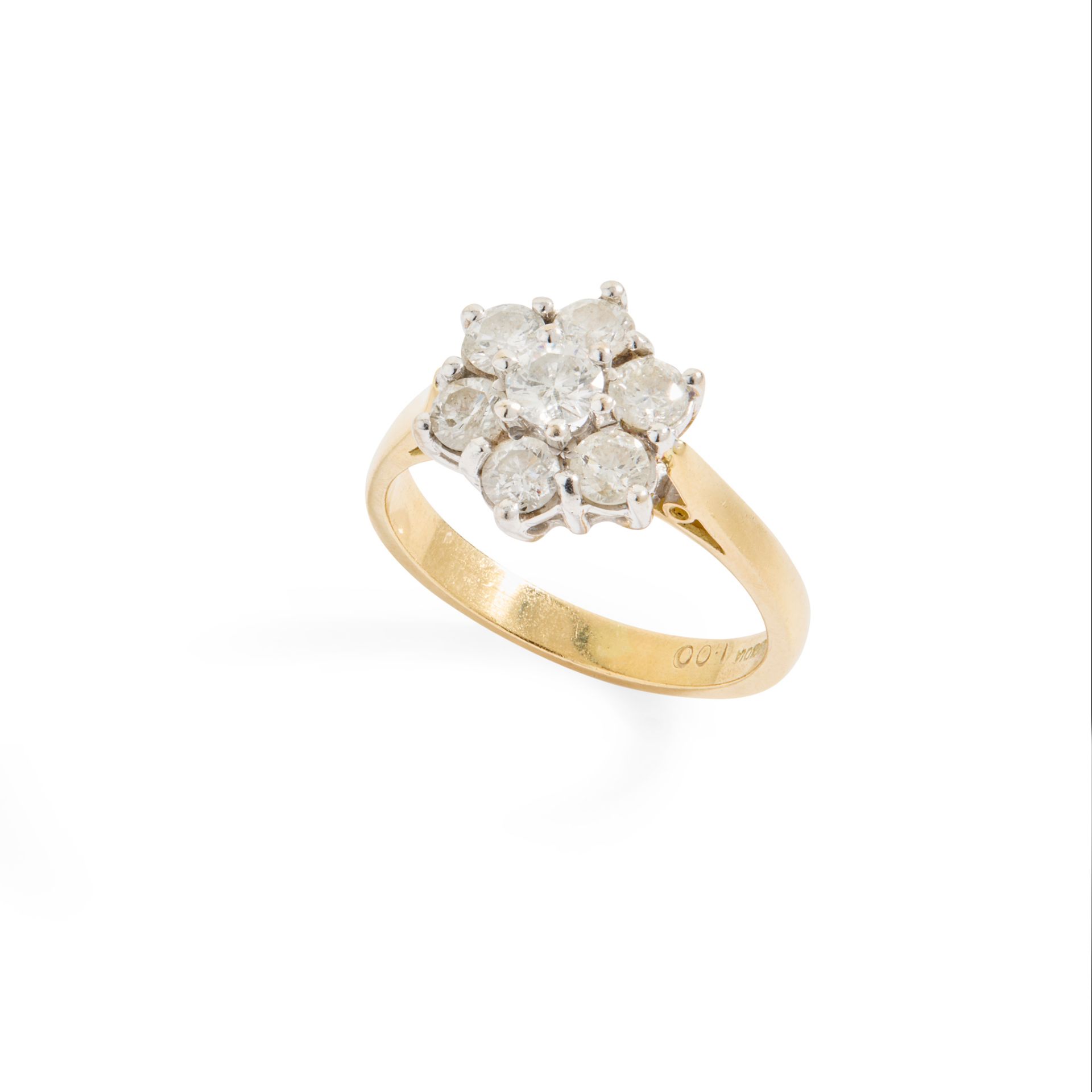 An 18ct gold diamond cluster ring