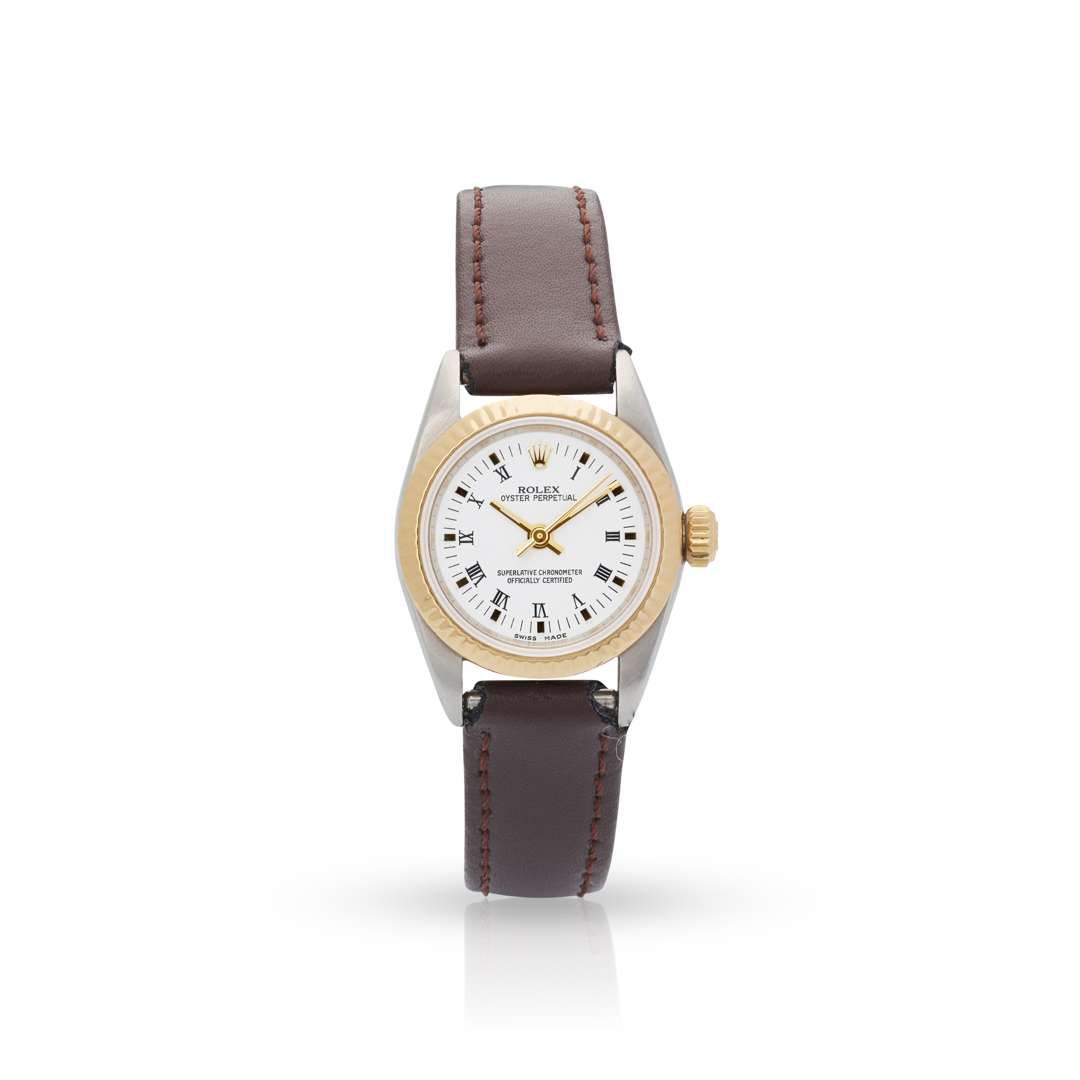 Rolex. A Ladies stainless steel and gold self-winding wristwatch