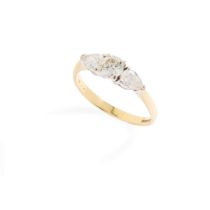 An 18ct gold diamond three-stone ring