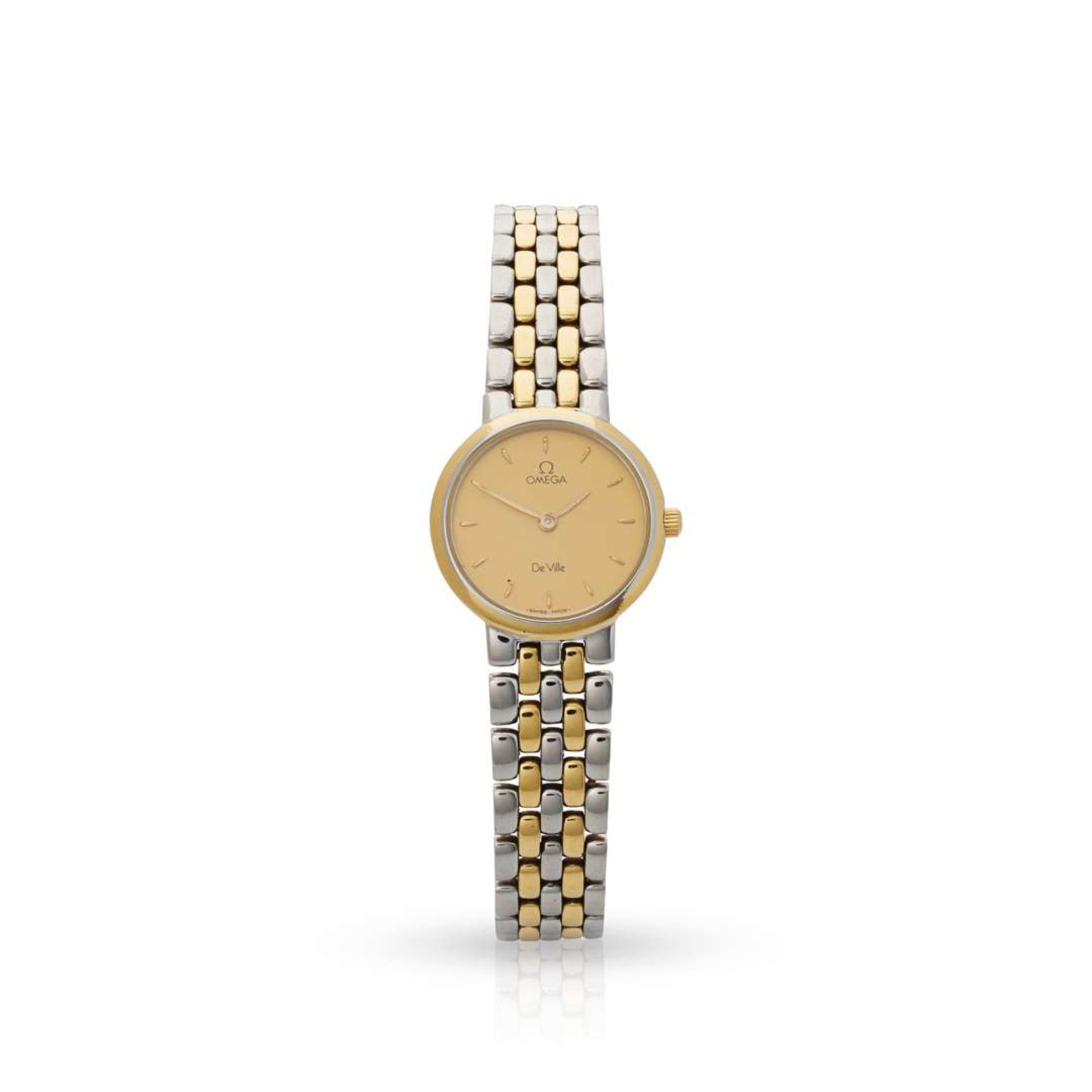 Omega. A Ladies two-tone quartz bracelet watch
