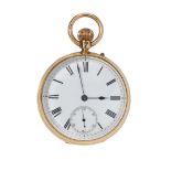 A. Samuel & Son, London. An 18k gold keyless open face pocket watch