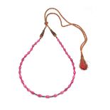 A ruby bead necklace