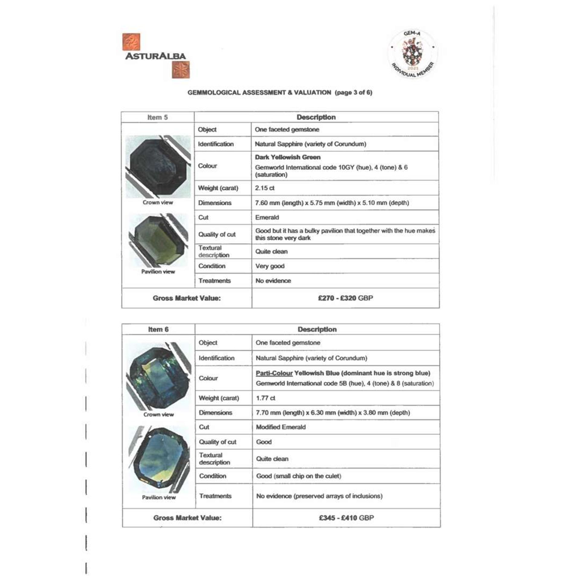 A collection of six unmounted sapphires - Image 7 of 11