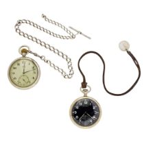 A collection of two nickel plated pocket watches