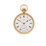 Mackay & Chisholm, Edinburgh. An 18k gold open face keyless pocket watch