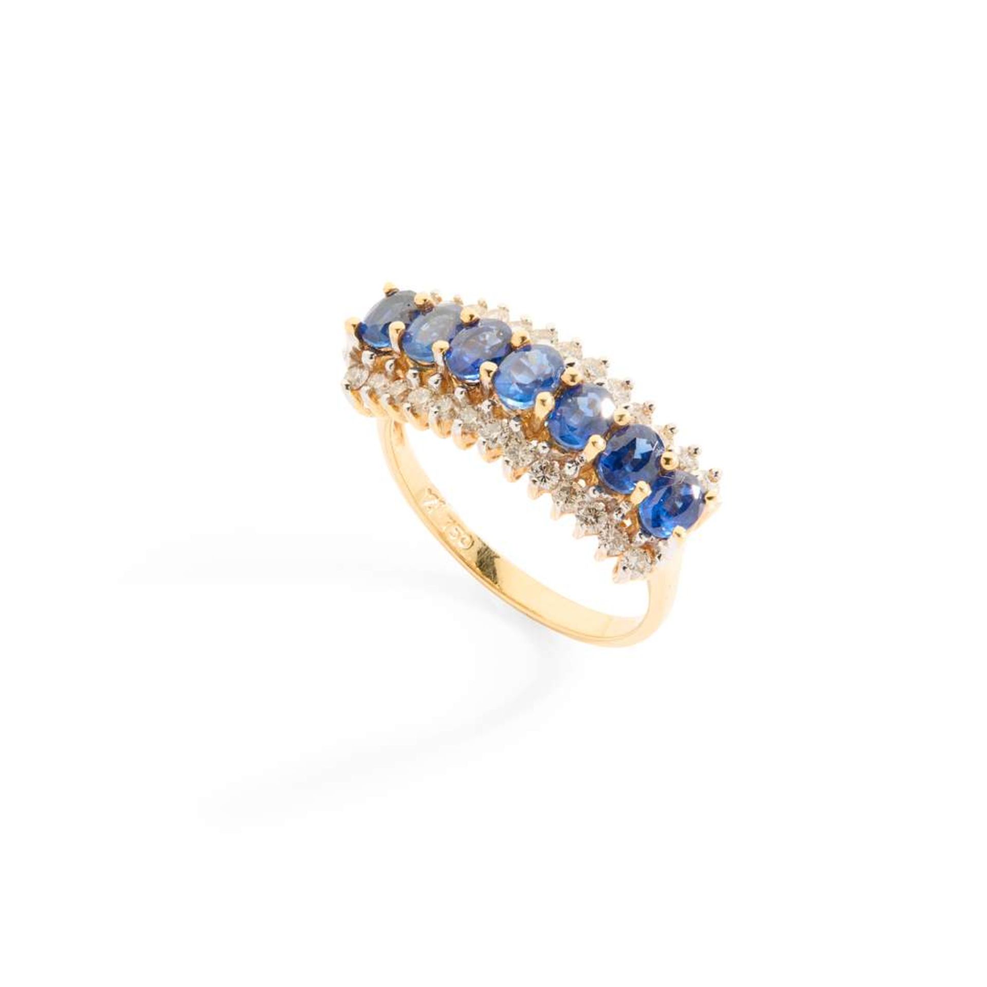 A sapphire and diamond dress ring