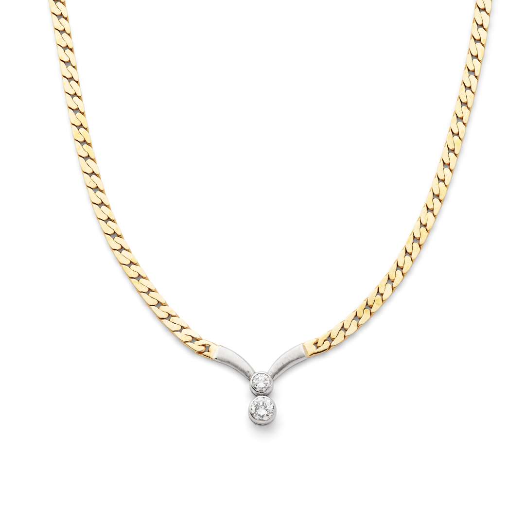 A two-stone diamond necklace