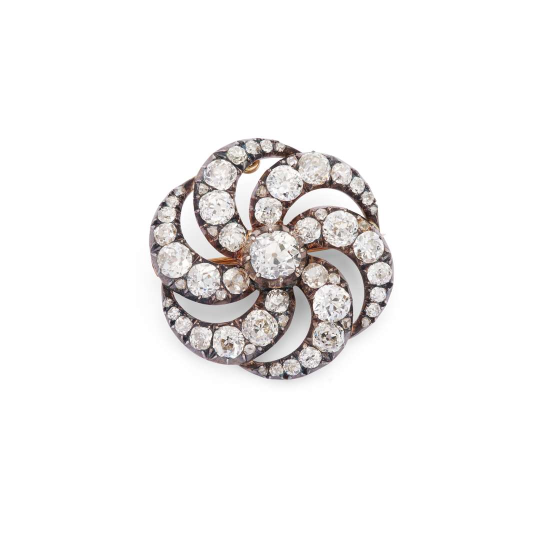 A mid 19th century diamond brooch, circa 1850