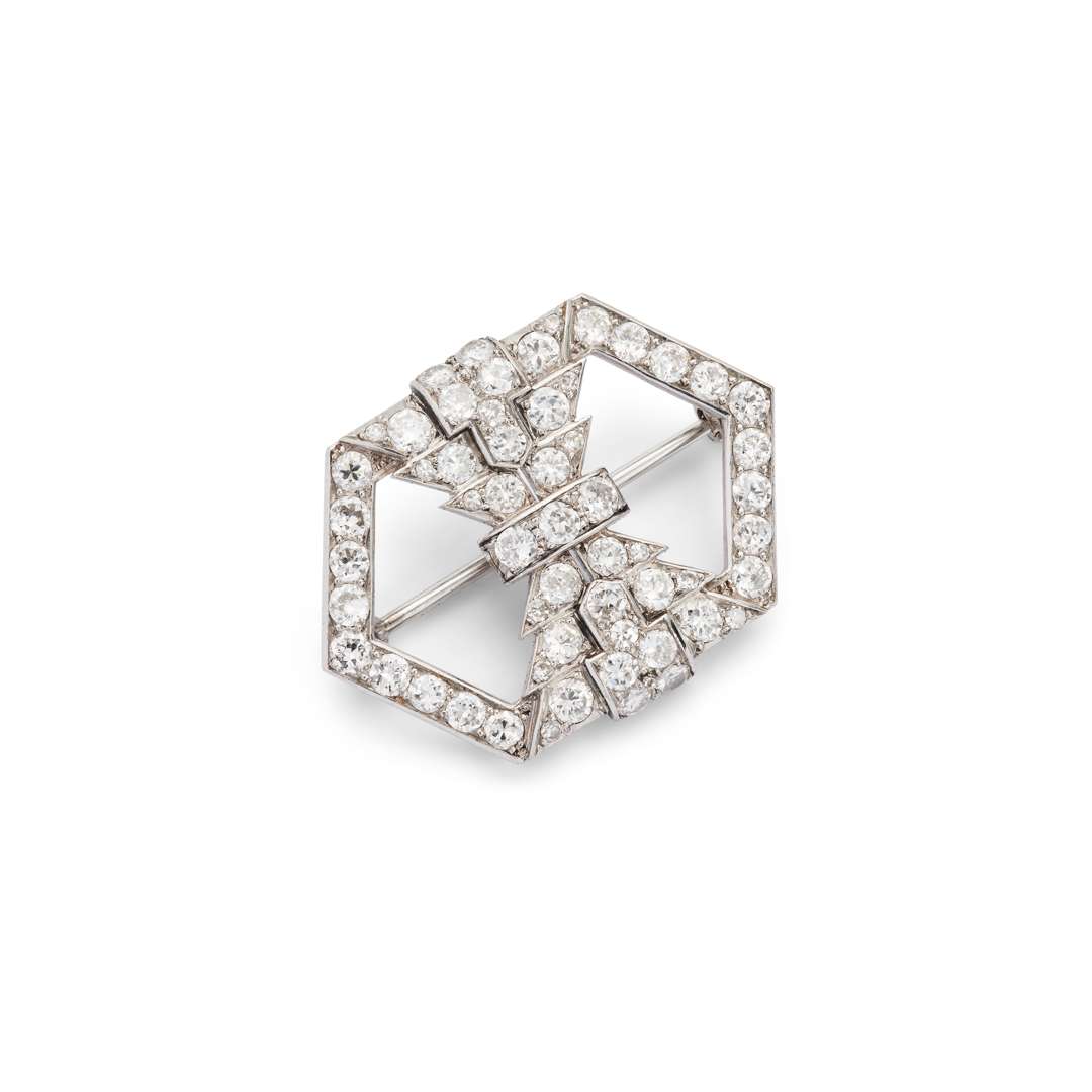 An Art Deco diamond brooch, circa 1940s