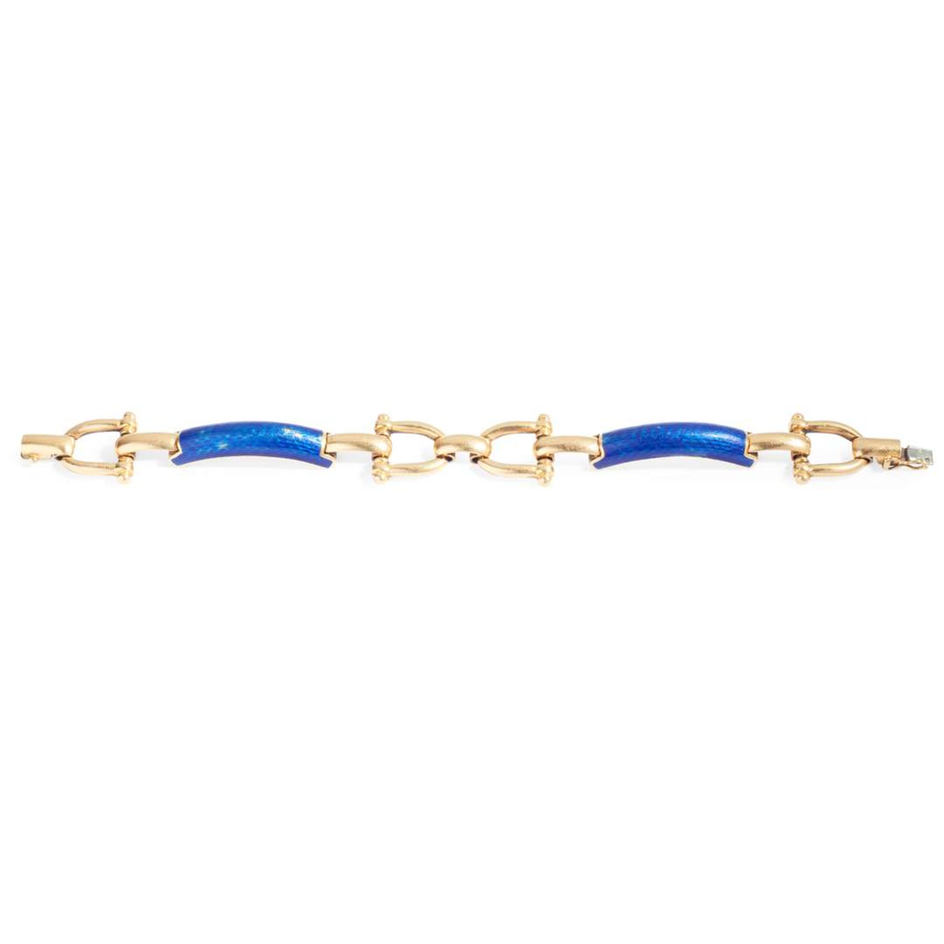 An 18ct gold enamel bracelet