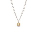 A fancy yellow and colourless diamond pendant