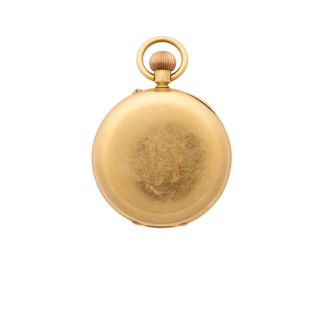 Mackay & Chisholm, Edinburgh. An 18k gold open face keyless pocket watch - Image 2 of 2