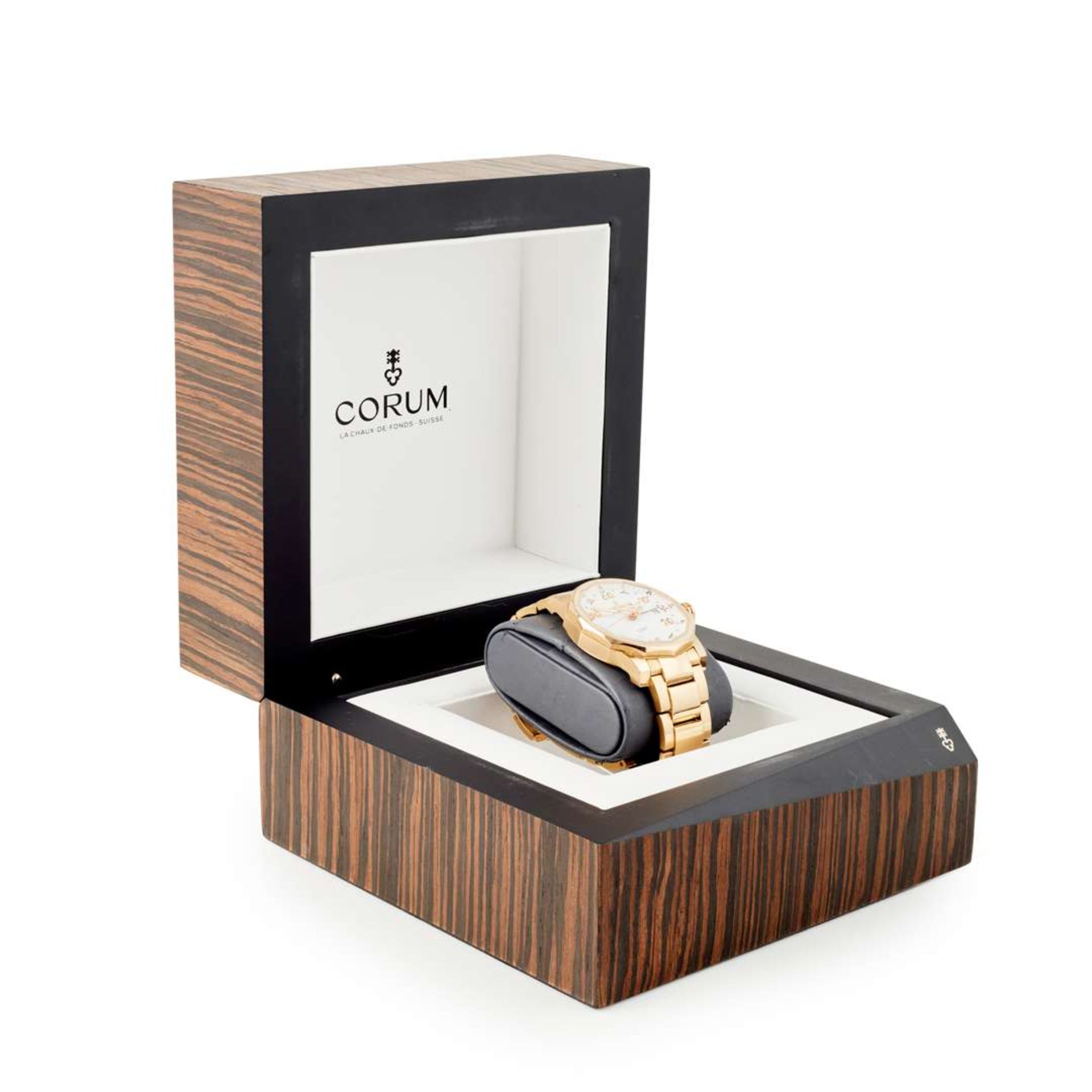 Corum. A large, fine and unusual 18k rose gold dual time self-winding wristwatch - Image 3 of 3