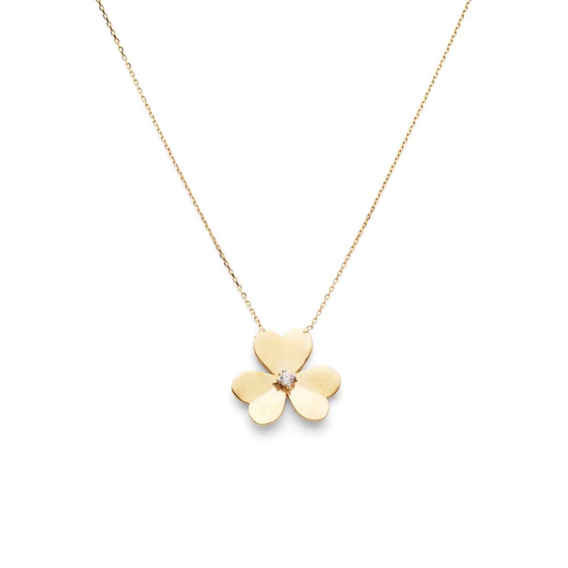 A diamond clover pendant