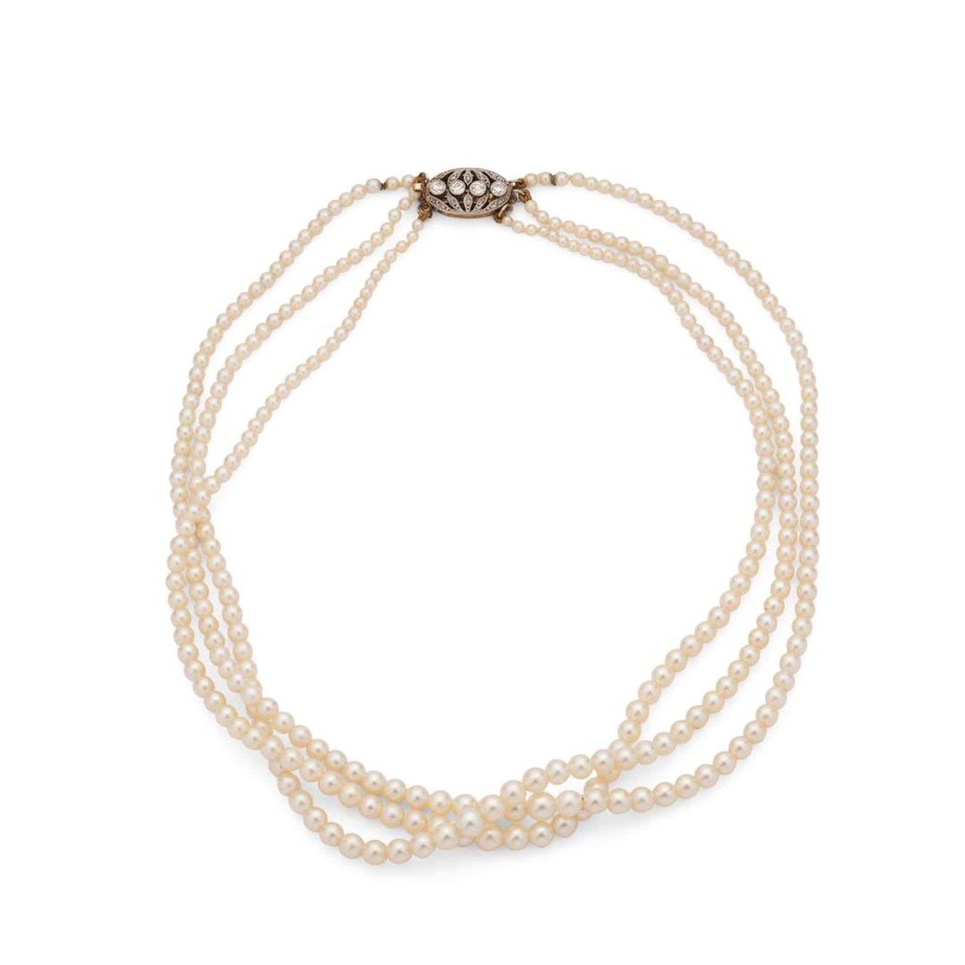 A cultured pearl necklace