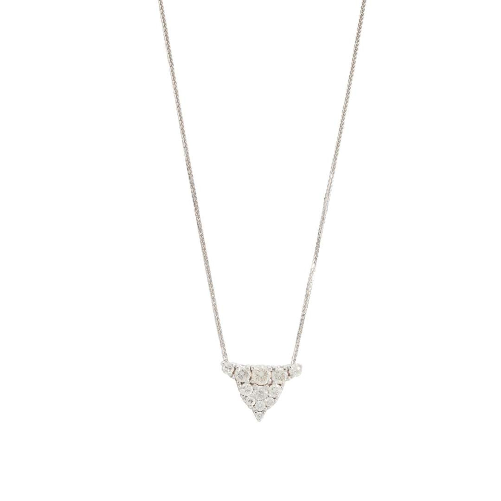 An 18ct gold diamond pendant