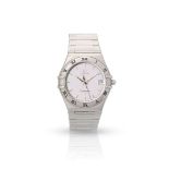 Omega. A stainless steel quartz bracelet watch