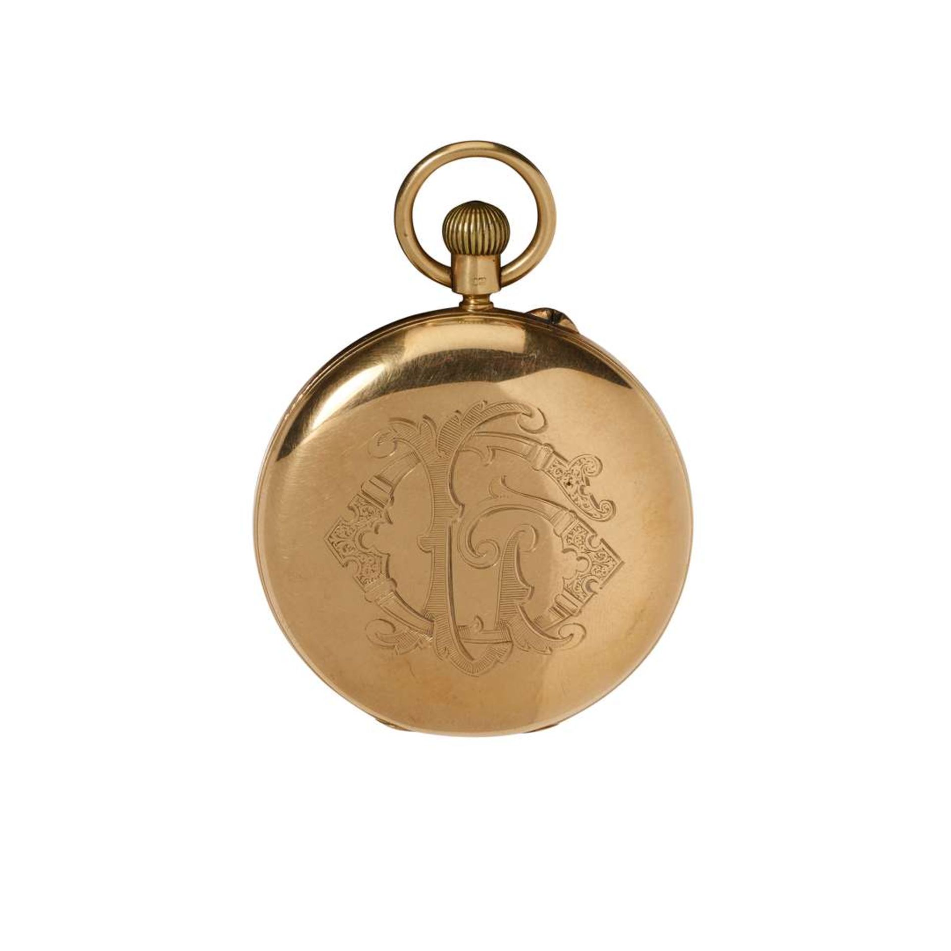 An 18k gold hunting cased keyless pocket watch - Image 2 of 2