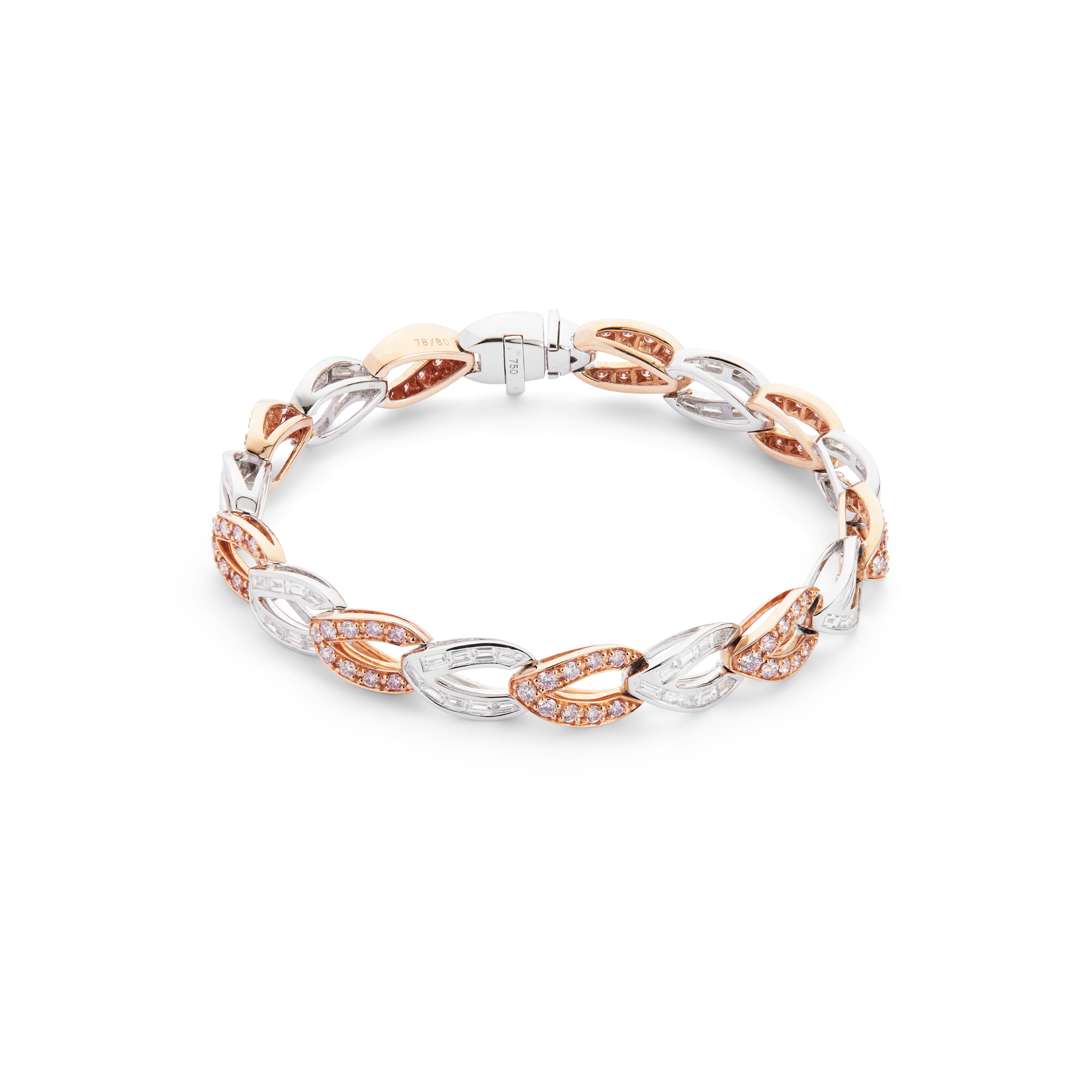 An Argyle fancy pink and colourless diamond limited edition bracelet