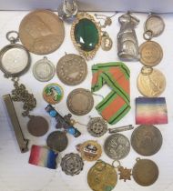 A collection of various medals including 20th century examples, together with a small group of