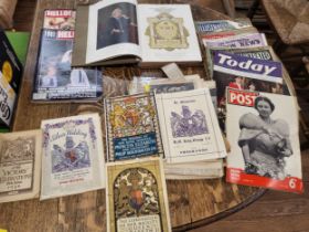 A collection of Royal family official programmes, Picture Post, Illustrated News, and Hello