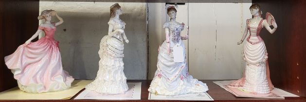 Royal Doulton Ellen and Royal Worcester ladies including The Painted Fan, 21cm to 23cm, with