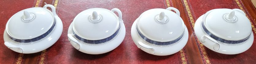 Four Royal Doulton Sherbrooke pattern tureens with lids (4)