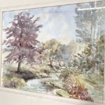 Elizabeth Walsh (British), an autumnal woodland watercolour, framed. 30cm x 40cm.