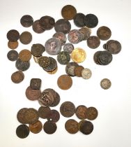 A group of various copper coins including 18th and 19th century examples, various countries etc.