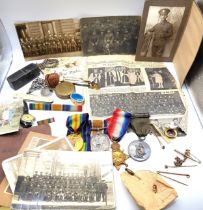 A group of WWI medals, including Star, War, and Victory medals, 1914-1918, The Great War for