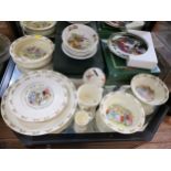 Eight Royal Doulton Bunnykins tablewares, six other children's ceramic tablewares and a Bing &