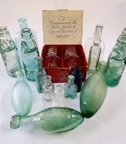 A pair of Dema 1977 Silver Jubilee glass goblets in box, Kilner glass bottle, three baby feeders and