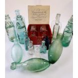 A pair of Dema 1977 Silver Jubilee glass goblets in box, Kilner glass bottle, three baby feeders and