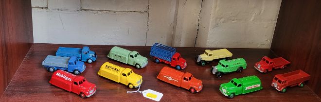 Dinky Toys commercial vehicles including 25 Series, Dodge, Austin Truck and four Studebaker petrol