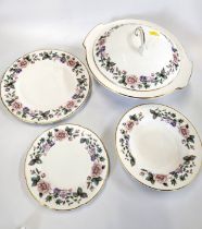 Royal Grafton Fragrance pattern dinner wares (one tureen lacks lid) (21)