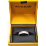 A gentleman's palladium wedding ring, the band with smooth matte and polished finish, hallmarked to