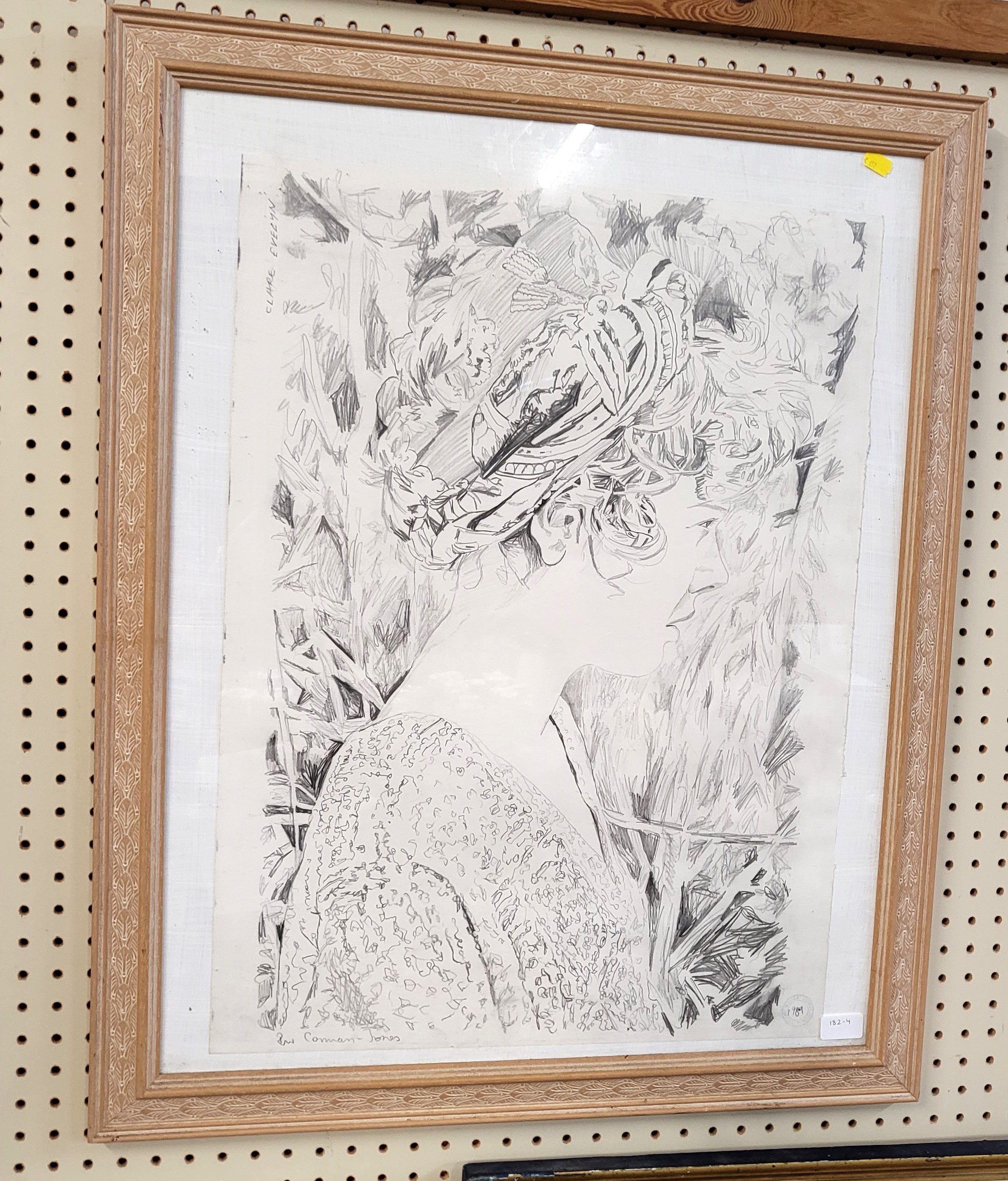 'Clare' a framed and glazed pencil drawing. By Richard Conway-Jones. Drawing 70cm x 51cm, frame 82cm
