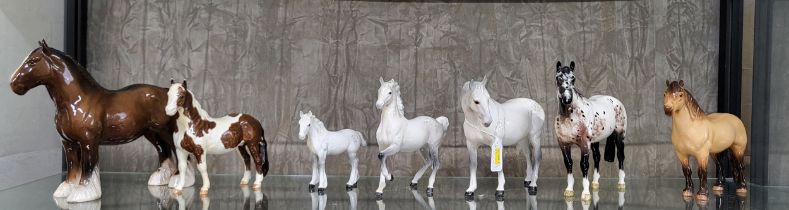 Seven Beswick horses, 13cm to 25cm. (7)