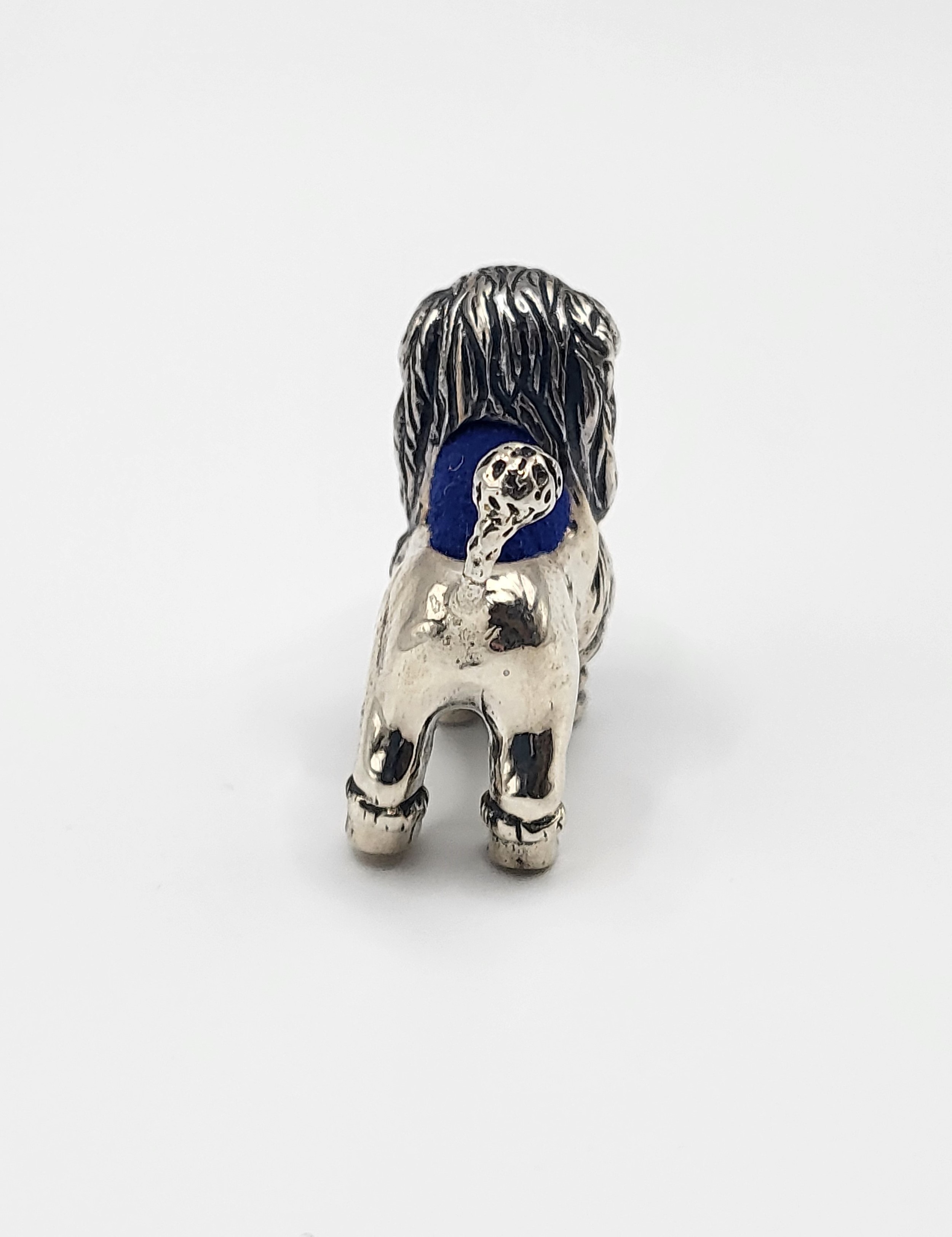 A novelty silver pin cushion in the form of a poodle. 2.6cm h 2.7cm w - Image 3 of 4