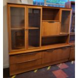 G Plan-style display cabinet 170cm x 180cm x 34cm.