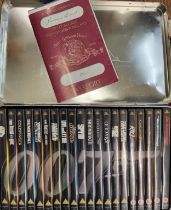 A collection of twenty James Bond 007 DVDs in a presentation box with passport. (20)