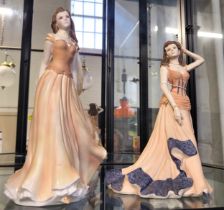 A Royal Worcester 'Wistful' Day Dreams figure, 24cm, and a Coalport Age of Elegance figure, 23cm. (