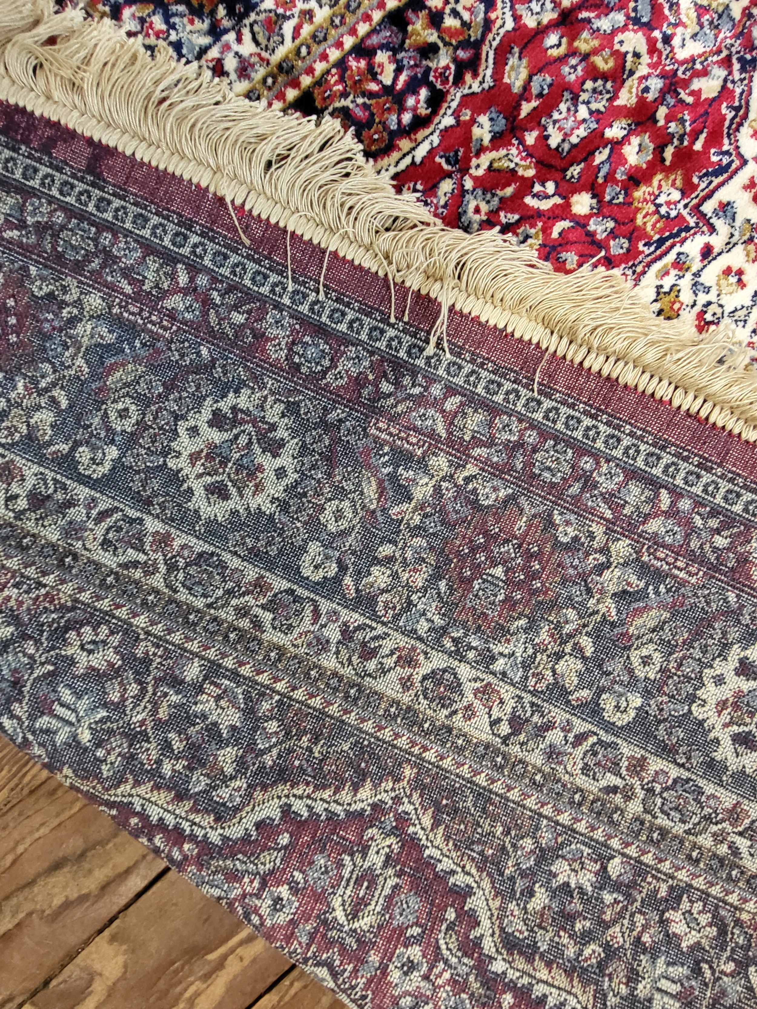 A fine Persian rug, central medallion design, blue, red and cream ground, bordered and - Image 2 of 5